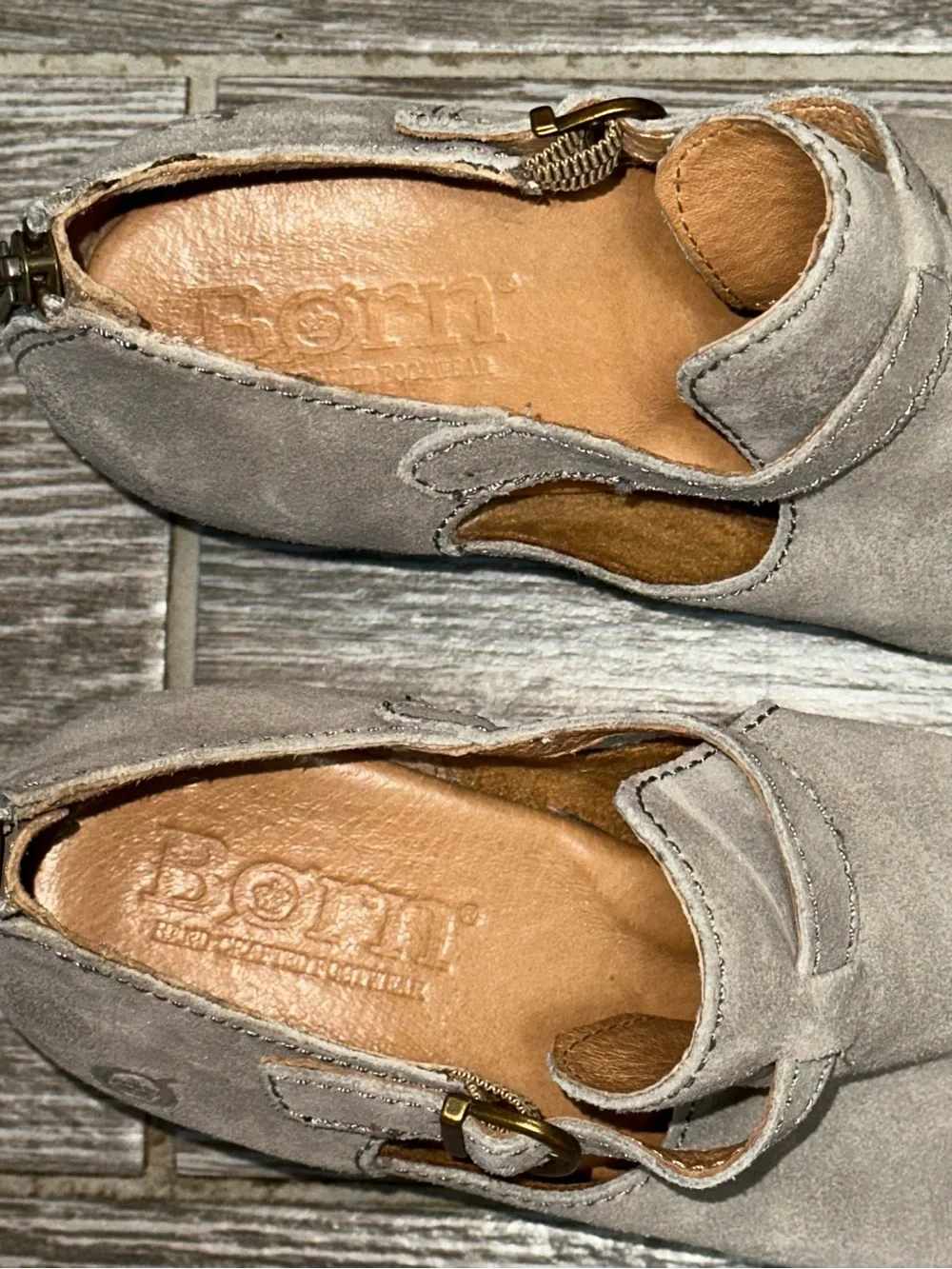 Born Mendocino Women’s 10M Distressed Gray Suede Western Bootie Cut Out Boho
